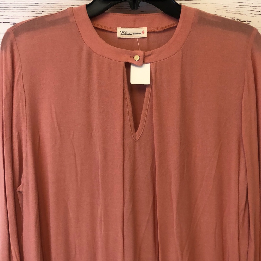 Blossom Clothing peach pink coral‎ boho tunic blouse